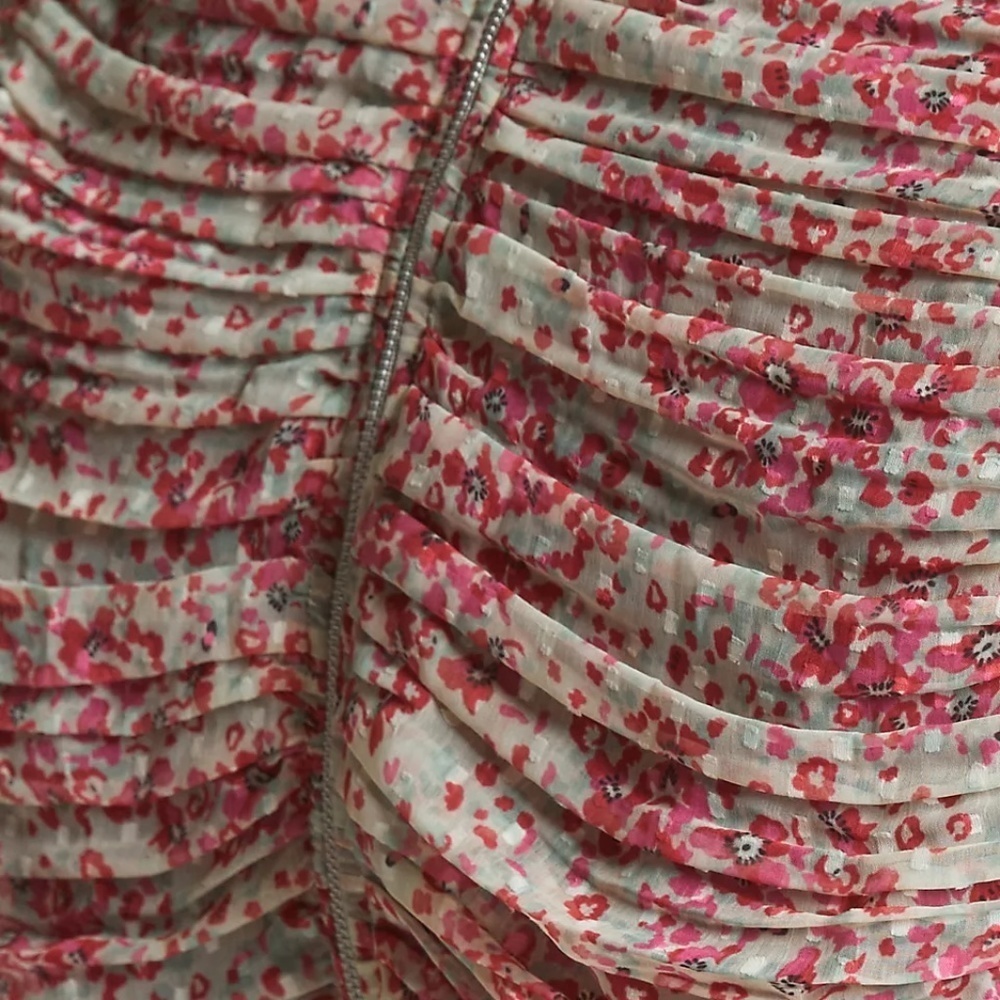 NWT Anthropologie  Let Me Be Ruched Floral Puff Sleeve Blouse XL - Picture 2 of 6
